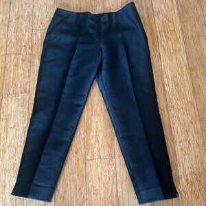 Talbots Black Silk Wool Signature Dress Pants. Slim leg, side zipper, Size 12